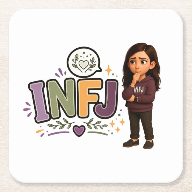 INFJ — A Guardiã das Ideias Rechteckiger Pappuntersetzer (Vorderseite)
