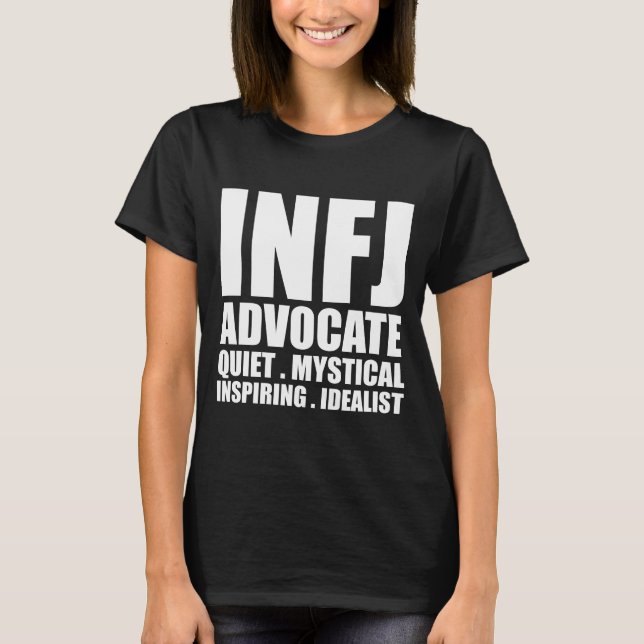 INFJ Anwalt Introvert T-Shirt Schwarzes (Vorderseite)