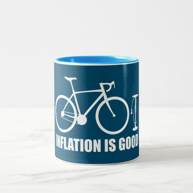 Inflation ist ein gutes Fahrrad Zweifarbige Tasse (Mittel)