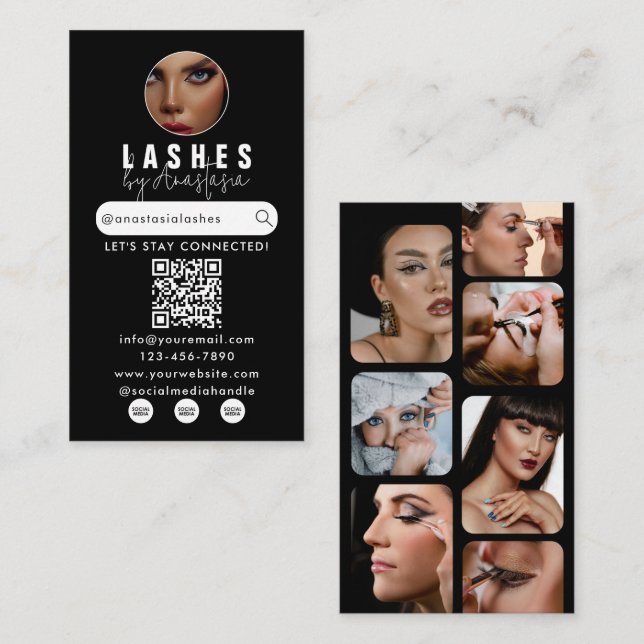 Influencer Beauty Makeup Artist Hair Lashes Fotos Visitenkarte (Vorne/Hinten)