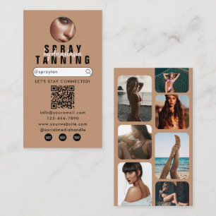 Influencer Beauty Spray Tanning Salon Tan Fotos Visitenkarte