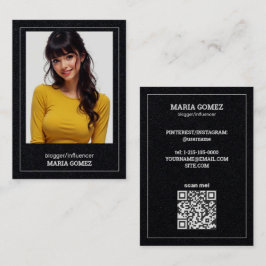 Influencer Blogger Custom QR & Foto Visitenkarte