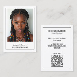 Influencer Blogger Custom QR & Foto Visitenkarte