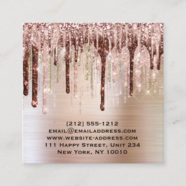 Influencer BloggerMakeup Tropfens Rose Lippen Quadratische Visitenkarte (Vorderseite)