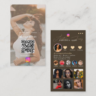 Influencer-Foto Fütterte Grid Social Media Beige B Visitenkarte