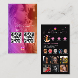 Influencer-Foto Füttre Grid Social Media 2 QR-Code Visitenkarte