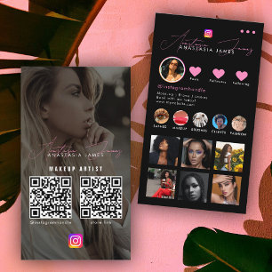 Influencer-Foto Füttre Grid Social Media 2 QR-Code Visitenkarte