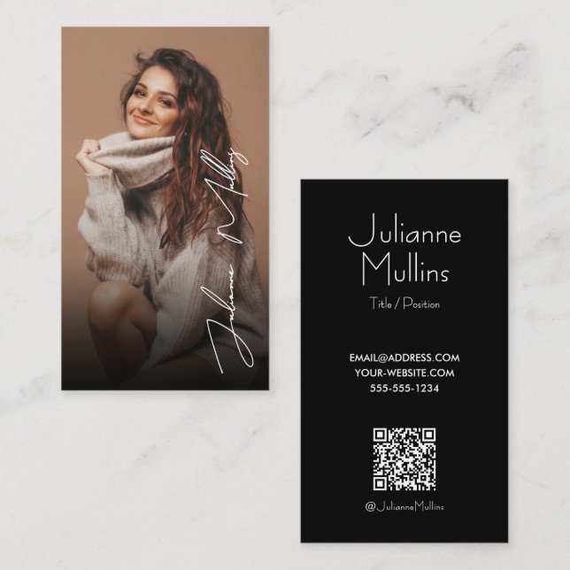 Influencer-Foto-Social-Media-QR-Code Visitenkarte (Vorne/Hinten)