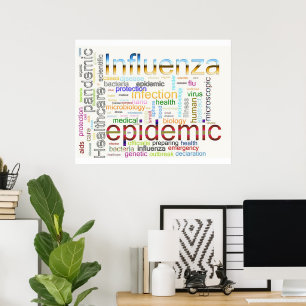 Influenza Grippe Verwandter Text Poster