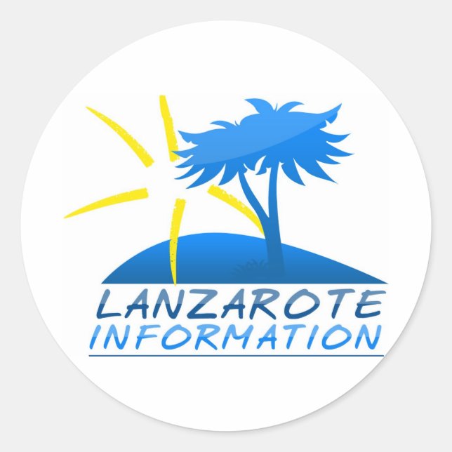 Info-Aufkleber für Lanzarote Runder Aufkleber (Vorderseite)