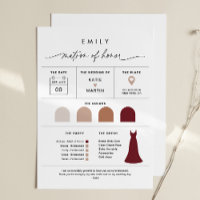 Info-Card für EVERLEIGH Matron of Ehre Brautparty