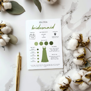 Info-Card für moderne Bridesmaid-Brautpartys Einladung