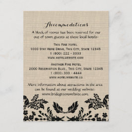 Info-Karte für den Landgarten und den Burlap Begleitkarte