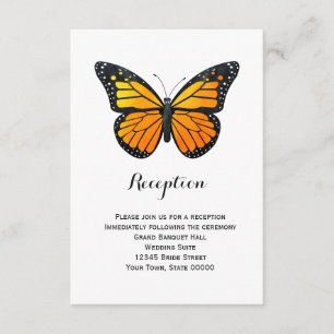 Info-Karte für den Monarch Butterfly-Empfang Begleitkarte