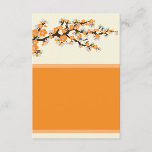 Info-Karte für Kirschblüten (3,5" x 5") - orange Begleitkarte