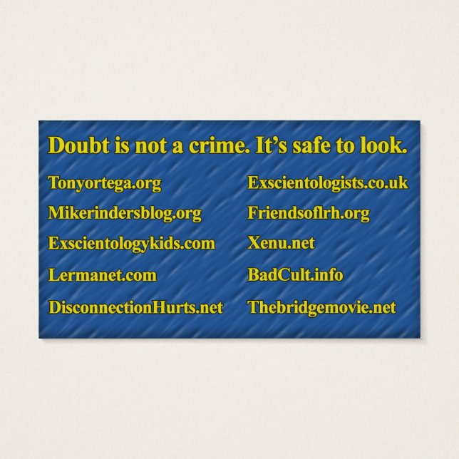 Info-Karte zur Anti-Scientology-Bekämpfung (Org St (Rückseite)