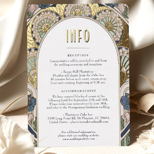 INFO Navy Blue Gold Vintag Art Nouveau Folien Feiertagspostkarte