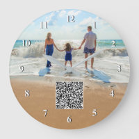 Info-Uhr für benutzerdefiniertes Foto und QR-Code