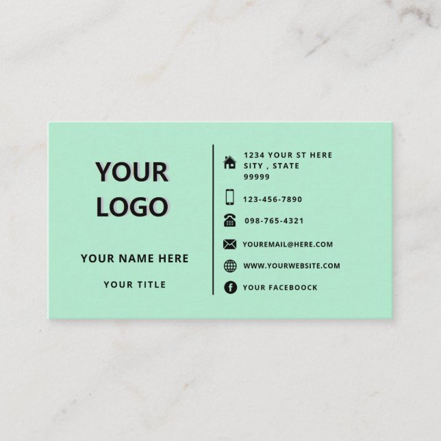 Info-Visitenkarten für Ihr Firmenlogo personalisie Visitenkarte (Vorderseite)