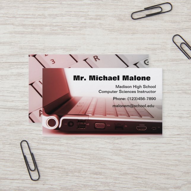 Info zum Computer-Keyboard-Techniker Visitenkarte (Vorderseite/Rückseite Beispiel)