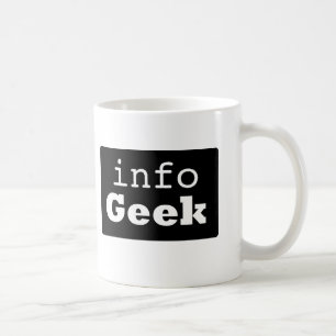 Infogeek-Tasse (Logo: weißer Text, schwarzer Tasse