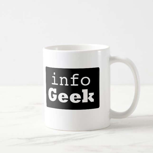 Infogeek-Tasse (Logo: weißer Text, schwarzer Tasse (Rechts)