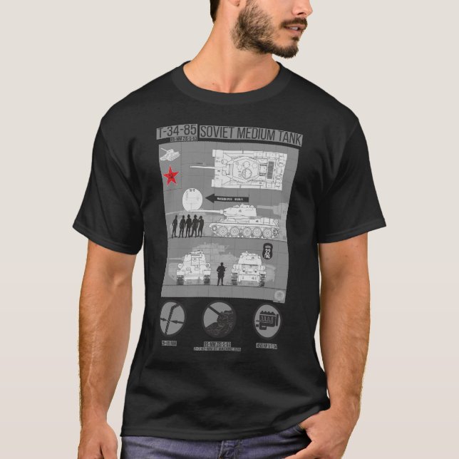 Infografiken T 34 85 T-Shirt (Vorderseite)
