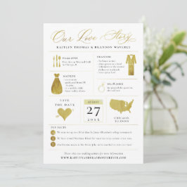 Infografische Save the Date Imitate Gold Foil