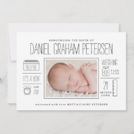 Infographic Birth Announcement for Baby Boy Ankündigung