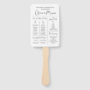 Infographic Wedding Program Hand Fan Fächer