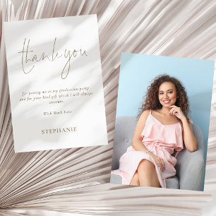 Informal Gold Script Foto Abschluss Vielen Dank Karte