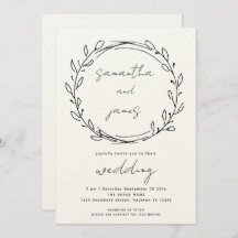 Informal Laurel Leaf Line Art QR Code Hochzeit