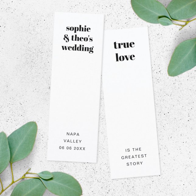 Informal Retro Wedding Favor Bookmark Card Mini Visitenkarte (Von Creator hochgeladen)