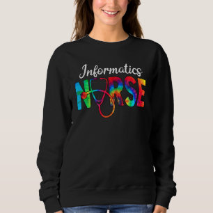 Informatics Nurse Squad Watercol Liebe Stethoscope Sweatshirt