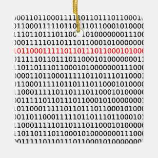 Informatik Binary Code Black Red Christmas Keramikornament