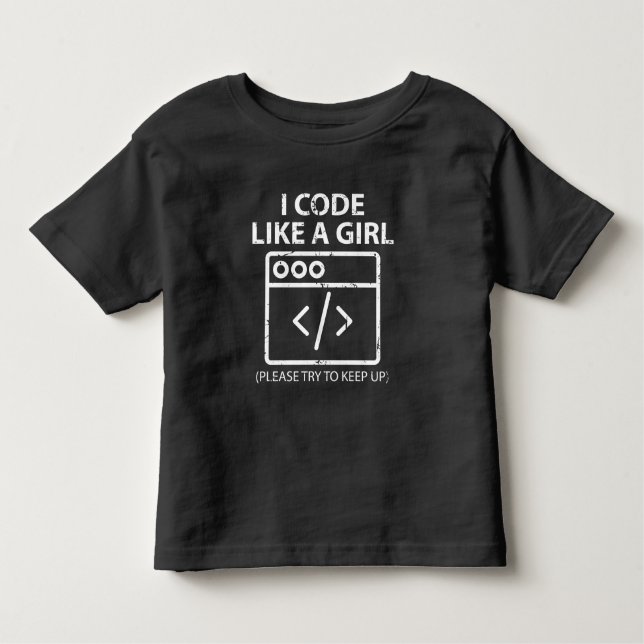 Informatik Funny Women Ich koche wie ein Mädchen Kleinkind T-shirt (Vorderseite)