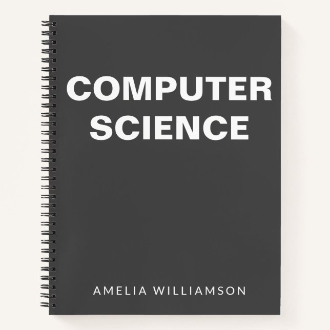 Informatik Personalisierte Schule Schwarz Graph Notizbuch (Vorderseite)