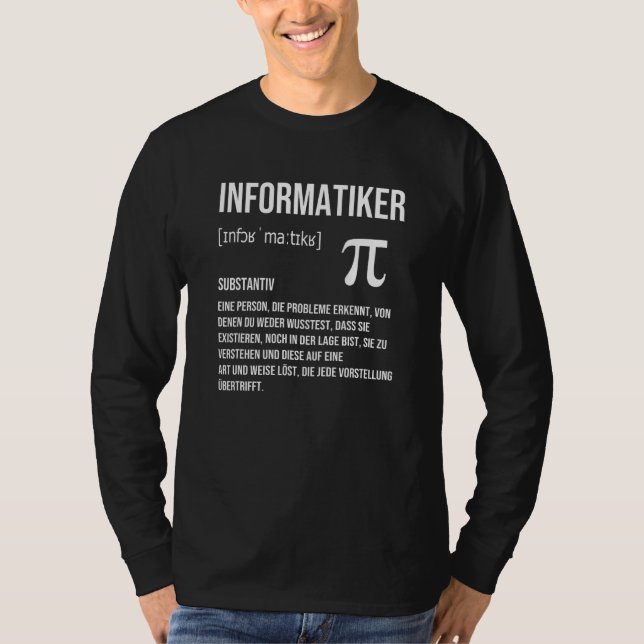 Informatiker Definition Programmer IT T-Shirt (Vorderseite)