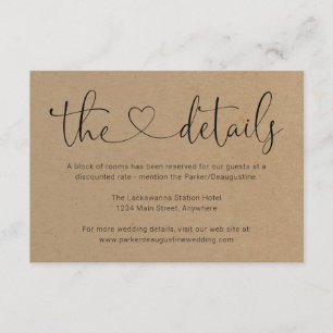 Information / Details - Einfach Begleitkarte