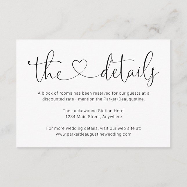 Information / Details Umschließungskarte - Einfach Begleitkarte (Vorderseite)