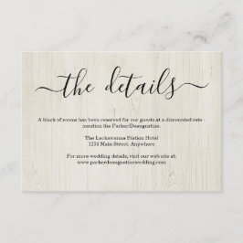 Information / Details Umschließungskarte - rustika Begleitkarte