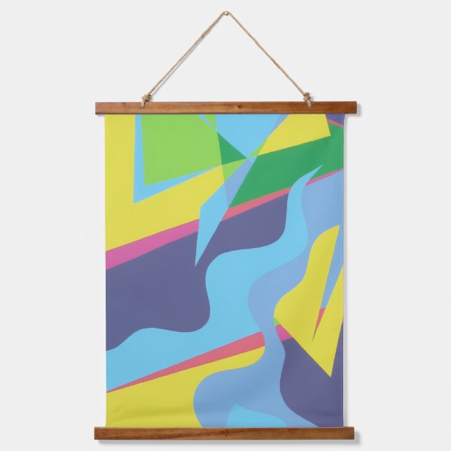 Information Highway Abstract Wall Tapestry Wandteppich Mit Holzrahmen (Vorderseite)