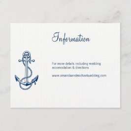 Information Nautische Hochzeitkarte | Ankerblau Begleitkarte