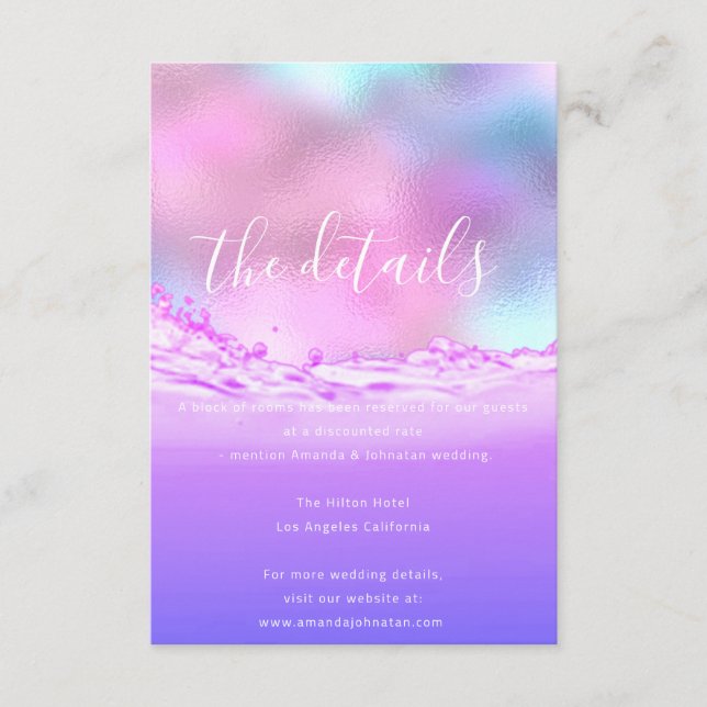 Informationen Einschließende Karte Hochzeitsdetail (Vorderseite)