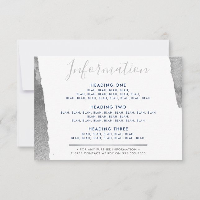 INFORMATIONEN ENCLOSURE Moderner Luxus vergoldetes Dankeskarte (Vorderseite)