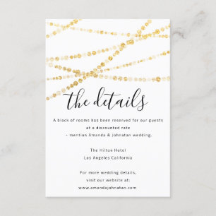 Informationen für die Hochzeitkarte - Details Gold Begleitkarte