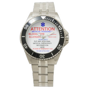 INFORMATIONEN FÜR NOTFÄLLE ARMBANDUHR