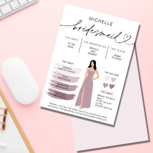 Informationen zu Bridesmaid Info-Card-Brautpartys Einladung