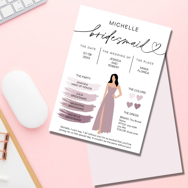 Informationen zu Bridesmaid Info-Card-Brautpartys Einladung (Von Creator hochgeladen)
