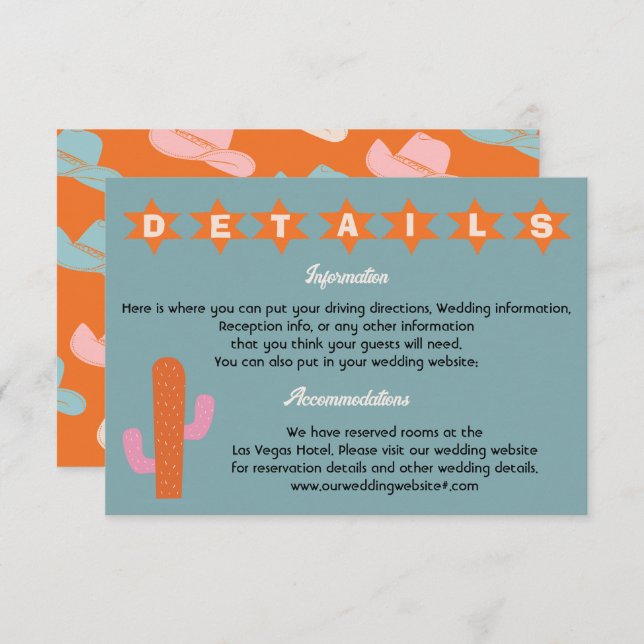 Informationen zu Bright Bold Cowboy Western Einladung (Vorne/Hinten)